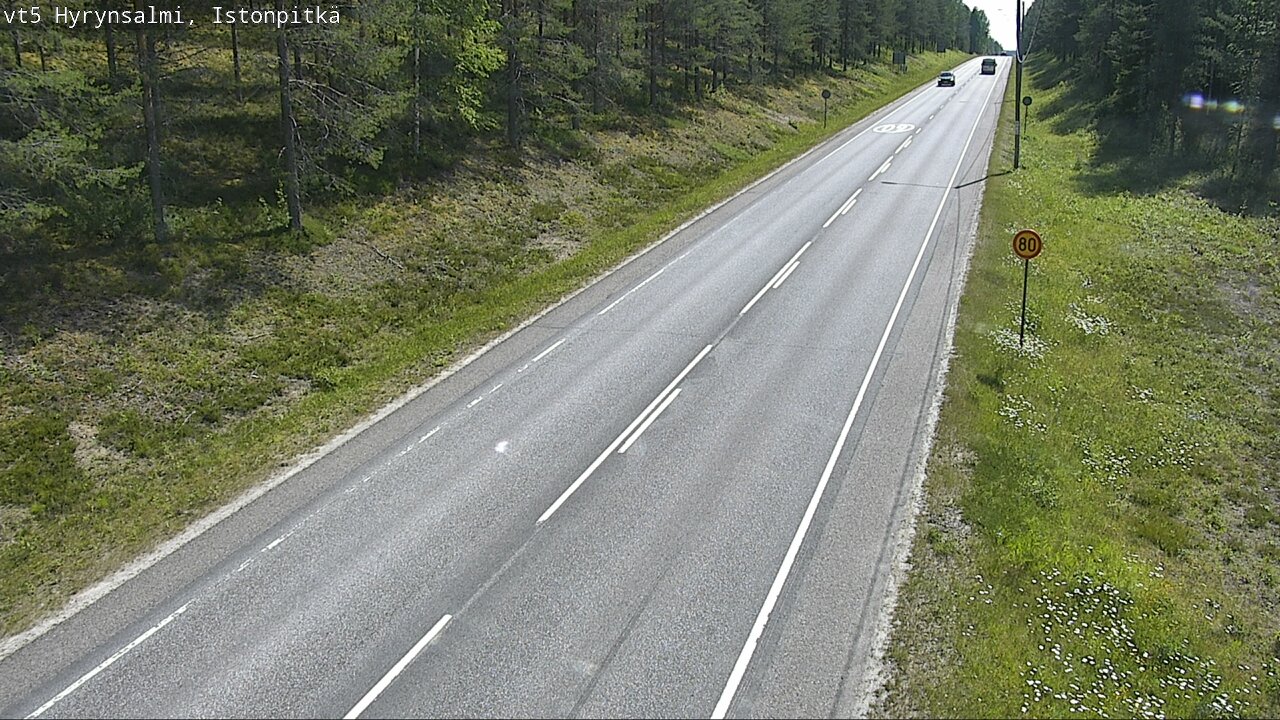 Weather Camera Image Väg 5 Hyrynsalmi, Istonpitkä, Hyrynsalmi, Kainuu
