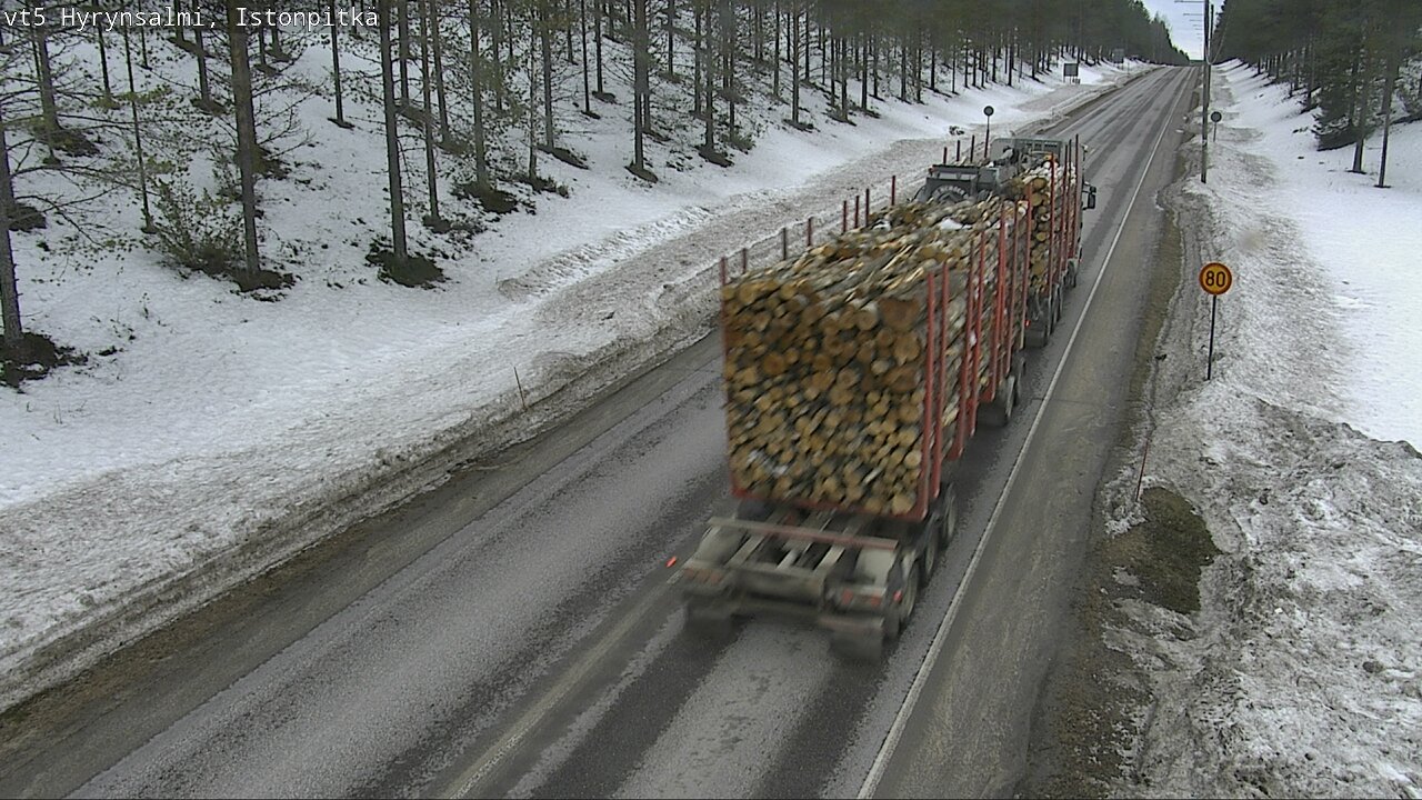 Weather Camera Image Road 5 Hyrynsalmi, Istonpitkä, Hyrynsalmi, Kainuu