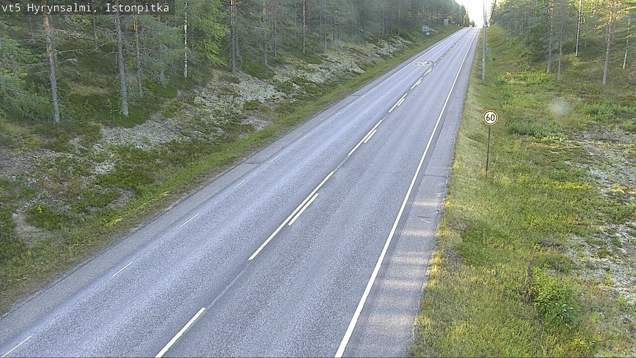 Weather Camera Image Väg 5 Hyrynsalmi, Istonpitkä, Hyrynsalmi, Kainuu