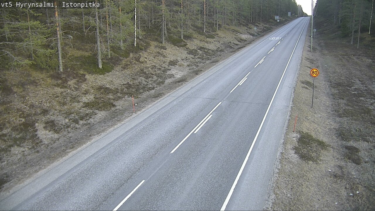 Weather Camera Image Road 5 Hyrynsalmi, Istonpitkä, Hyrynsalmi, Kainuu