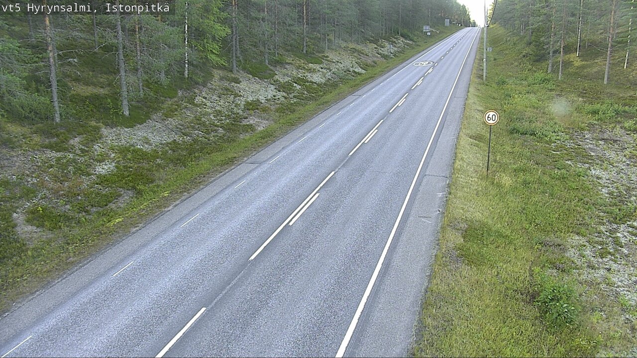 Weather Camera Image Väg 5 Hyrynsalmi, Istonpitkä, Hyrynsalmi, Kainuu