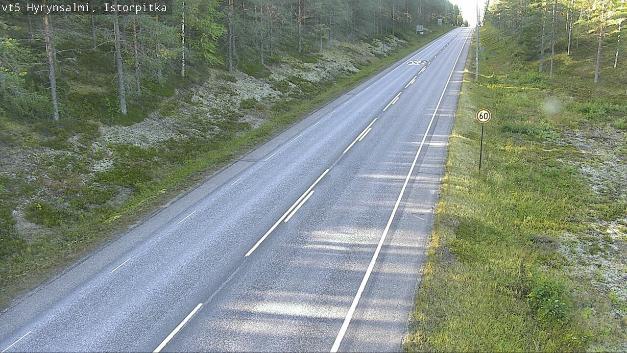 Weather Camera Image Väg 5 Hyrynsalmi, Istonpitkä, Hyrynsalmi, Kainuu
