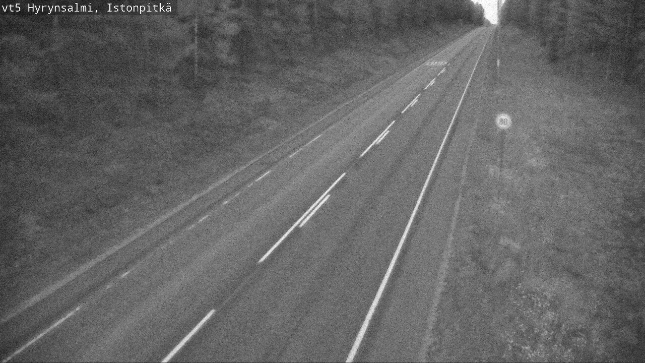 Weather Camera Image Väg 5 Hyrynsalmi, Istonpitkä, Hyrynsalmi, Kainuu