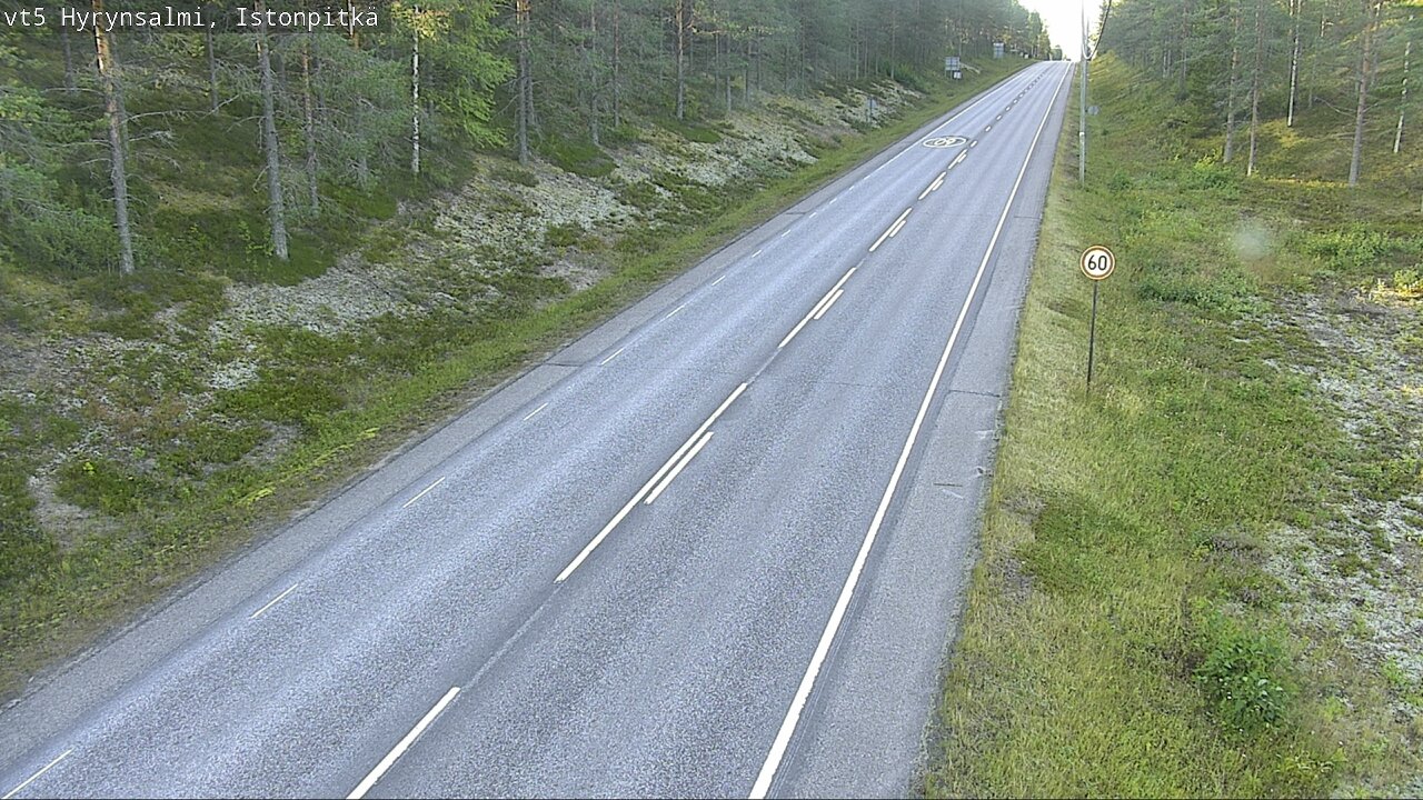 Weather Camera Image Väg 5 Hyrynsalmi, Istonpitkä, Hyrynsalmi, Kainuu