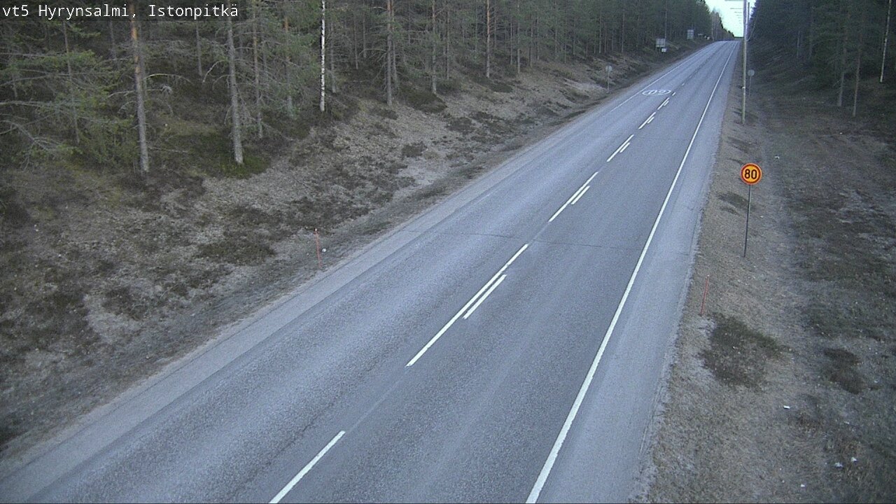 Weather Camera Image Road 5 Hyrynsalmi, Istonpitkä, Hyrynsalmi, Kainuu