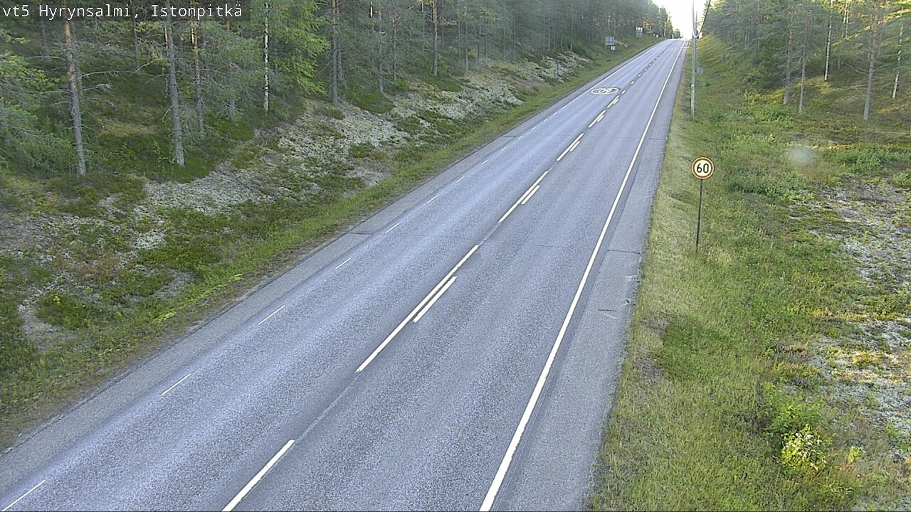 Weather Camera Image Väg 5 Hyrynsalmi, Istonpitkä, Hyrynsalmi, Kainuu