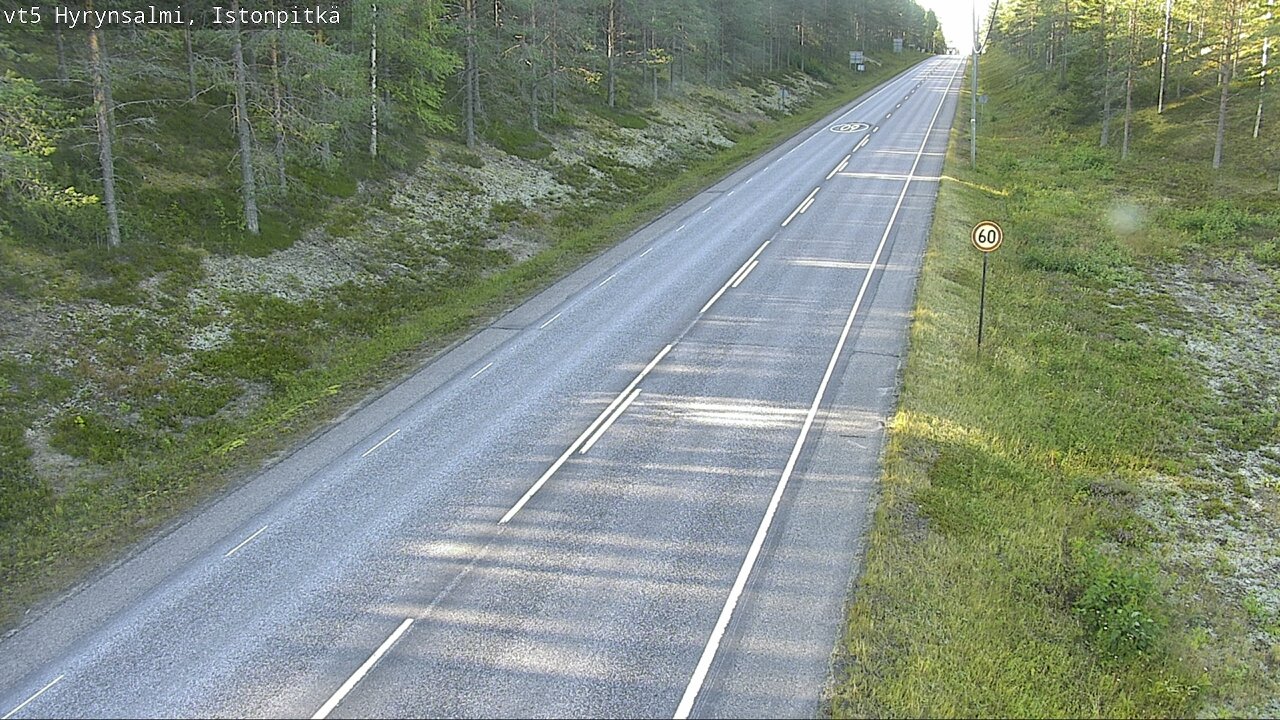 Weather Camera Image Väg 5 Hyrynsalmi, Istonpitkä, Hyrynsalmi, Kainuu