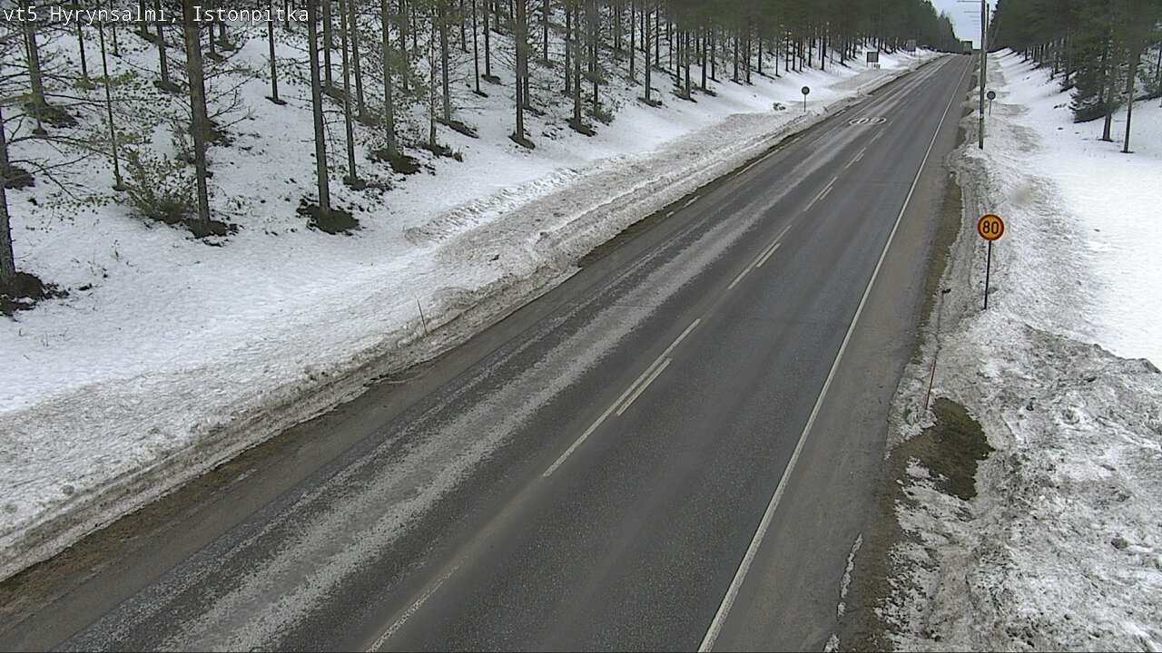 Weather Camera Image Väg 5 Hyrynsalmi, Istonpitkä, Hyrynsalmi, Kainuu