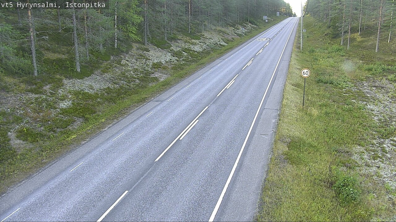 Weather Camera Image Väg 5 Hyrynsalmi, Istonpitkä, Hyrynsalmi, Kainuu