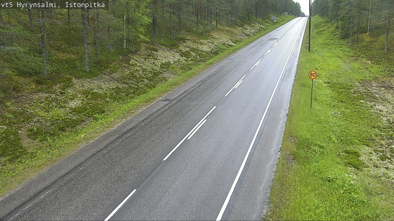 Weather Camera Image Väg 5 Hyrynsalmi, Istonpitkä, Hyrynsalmi, Kainuu