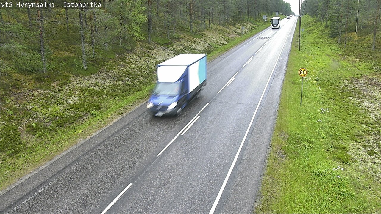 Weather Camera Image Väg 5 Hyrynsalmi, Istonpitkä, Hyrynsalmi, Kainuu