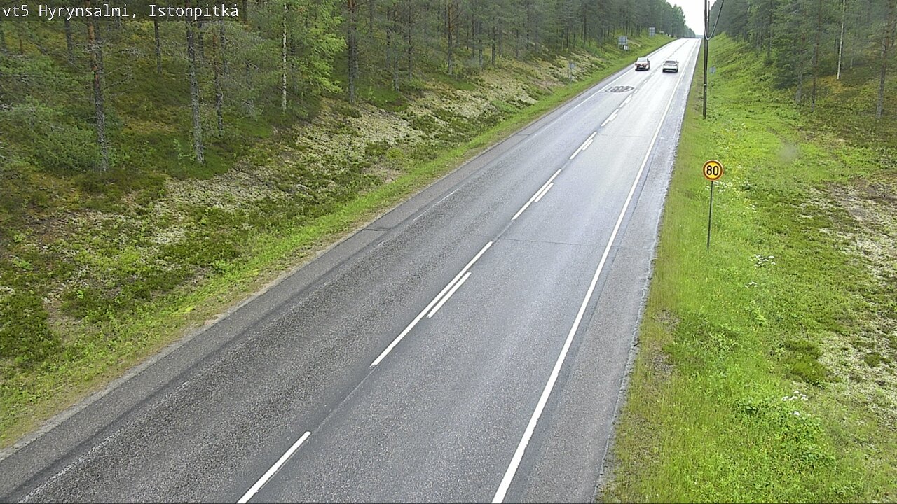 Weather Camera Image Väg 5 Hyrynsalmi, Istonpitkä, Hyrynsalmi, Kainuu