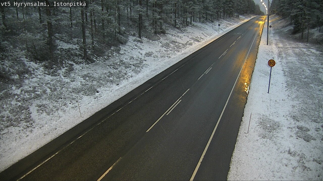Weather Camera Image Väg 5 Hyrynsalmi, Istonpitkä, Hyrynsalmi, Kainuu
