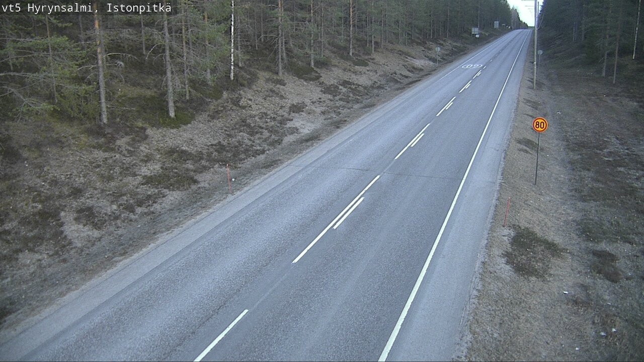 Weather Camera Image Road 5 Hyrynsalmi, Istonpitkä, Hyrynsalmi, Kainuu