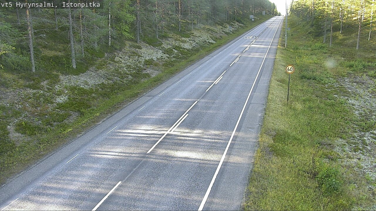 Weather Camera Image Väg 5 Hyrynsalmi, Istonpitkä, Hyrynsalmi, Kainuu