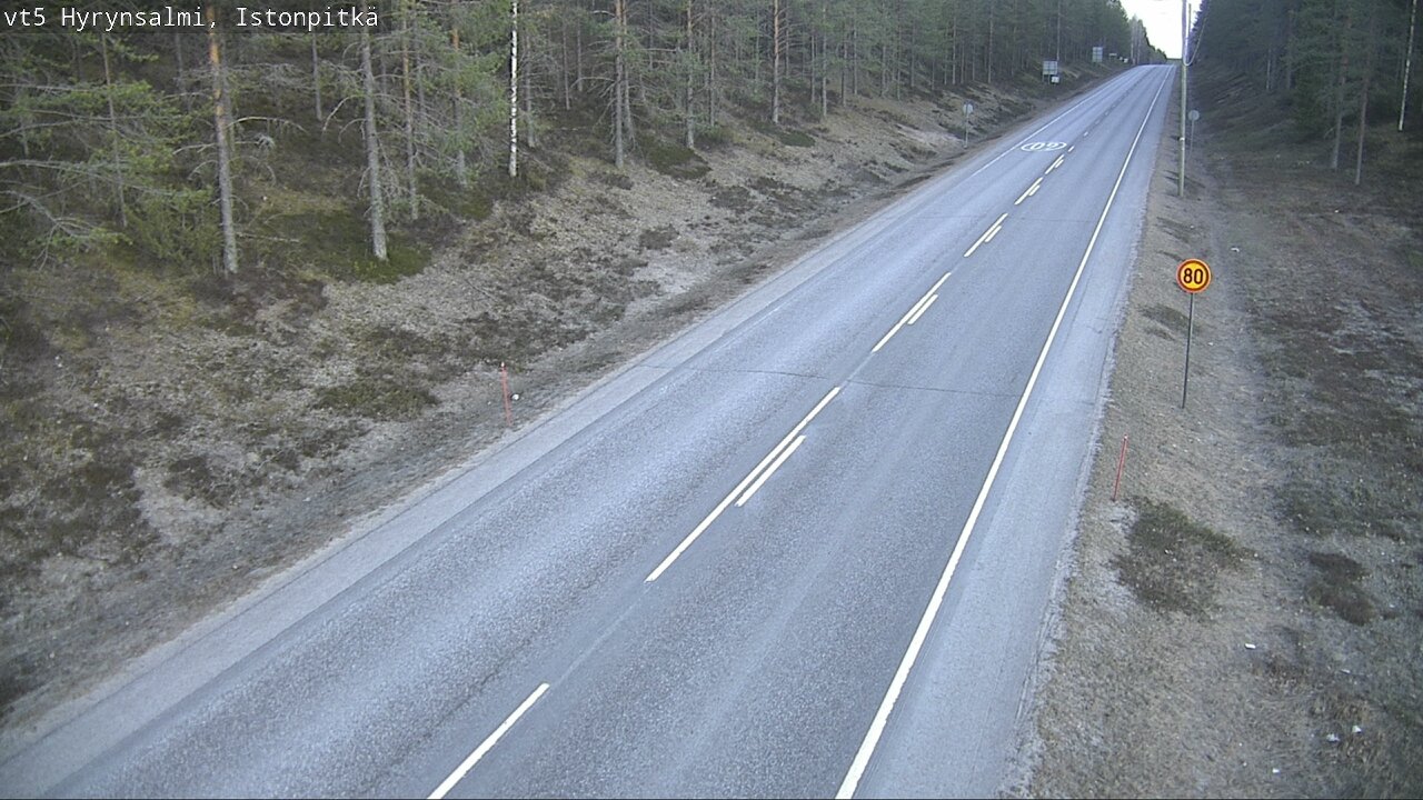 Weather Camera Image Road 5 Hyrynsalmi, Istonpitkä, Hyrynsalmi, Kainuu