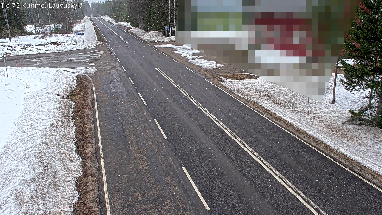 Weather Camera Image Väg 75 Kuhmo, Lauvuskylä, Kuhmo, Kainuu