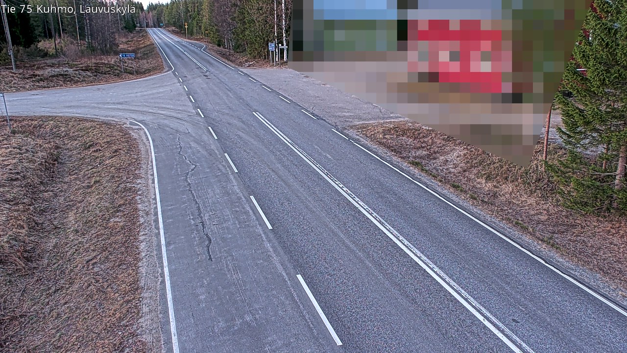 Weather Camera Image Väg 75 Kuhmo, Lauvuskylä, Kuhmo, Kainuu
