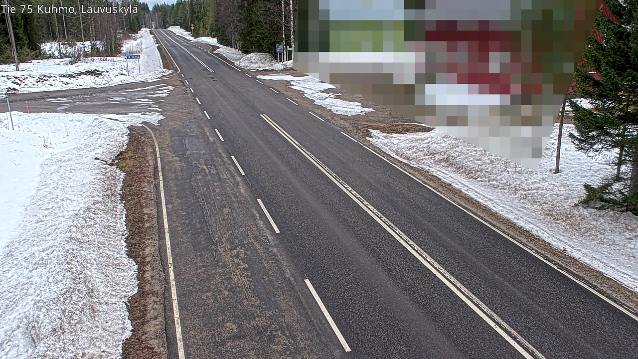 Weather Camera Image Väg 75 Kuhmo, Lauvuskylä, Kuhmo, Kainuu