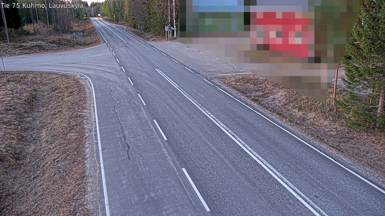 Weather Camera Image Väg 75 Kuhmo, Lauvuskylä, Kuhmo, Kainuu