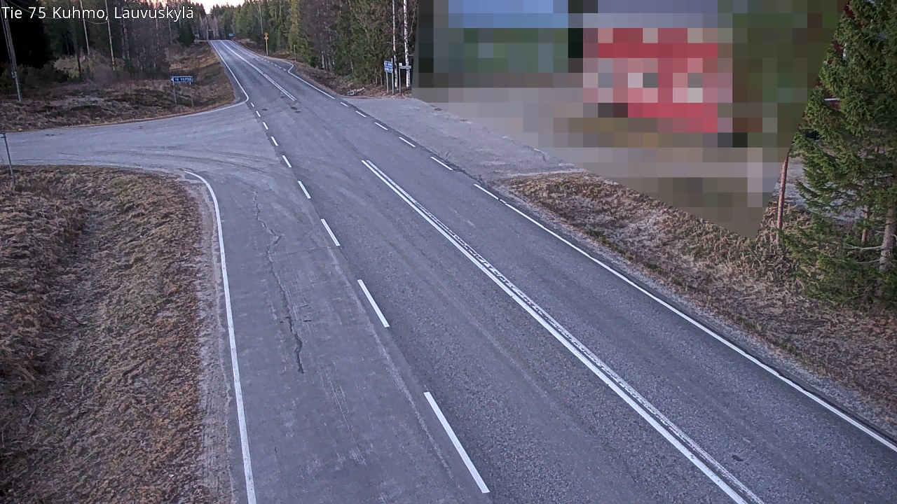 Weather Camera Image Väg 75 Kuhmo, Lauvuskylä, Kuhmo, Kainuu