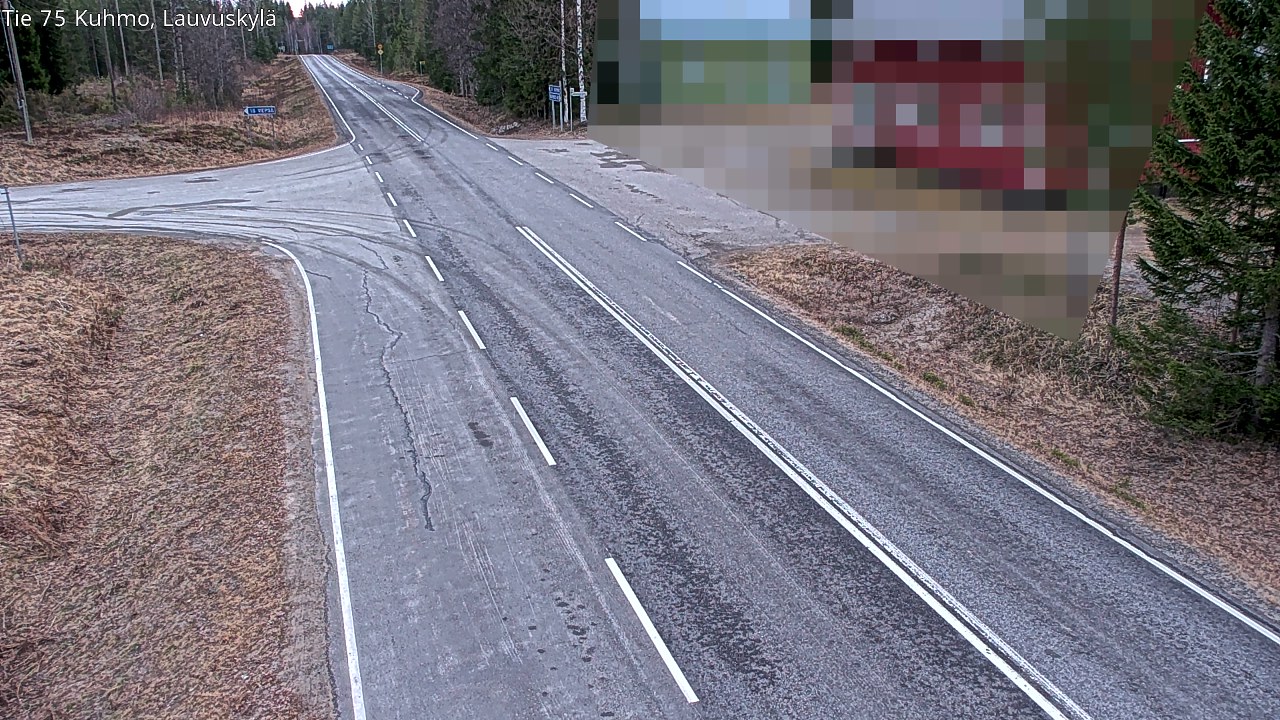 Weather Camera Image Väg 75 Kuhmo, Lauvuskylä, Kuhmo, Kainuu
