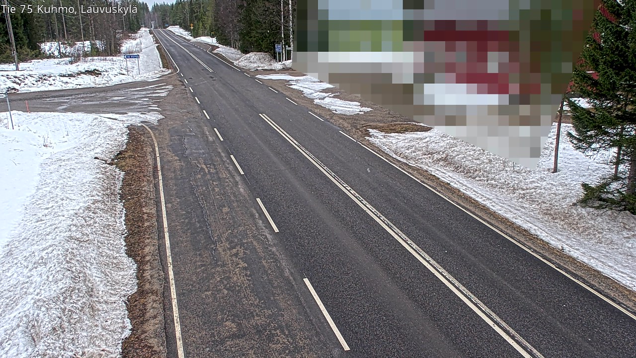 Weather Camera Image Väg 75 Kuhmo, Lauvuskylä, Kuhmo, Kainuu