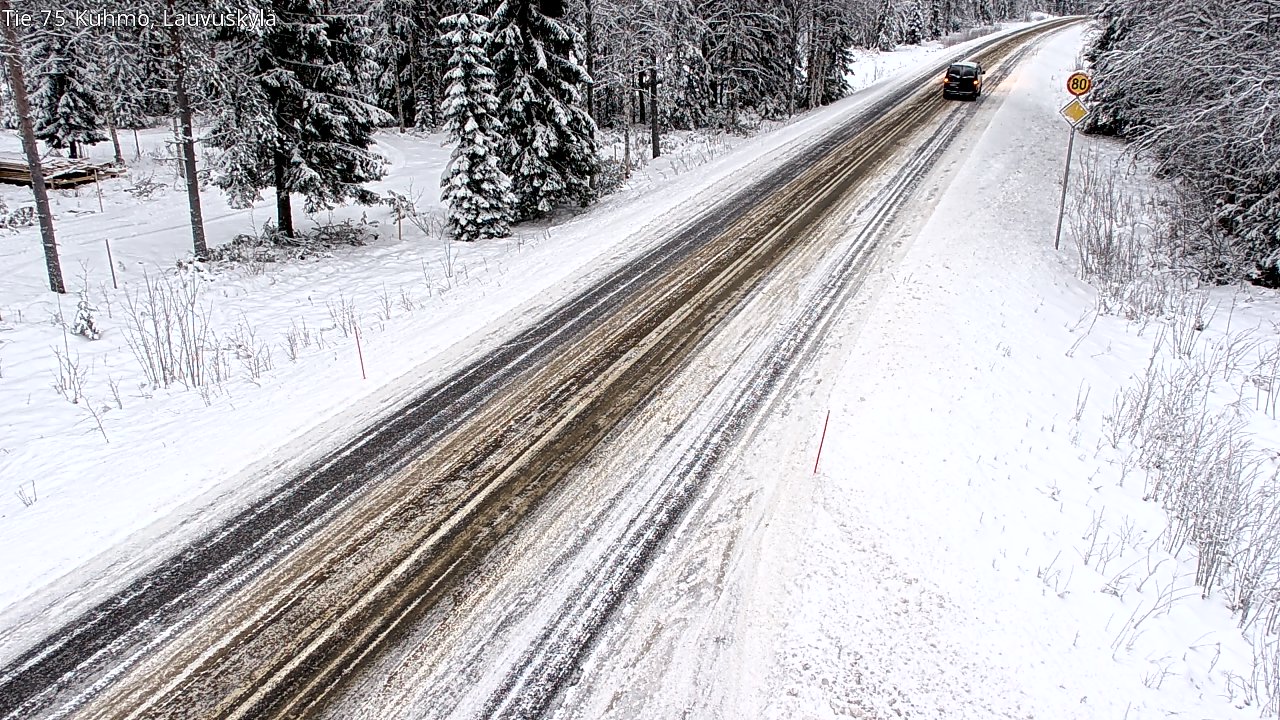 Weather Camera Image Väg 75 Kuhmo, Lauvuskylä, Kuhmo, Kainuu