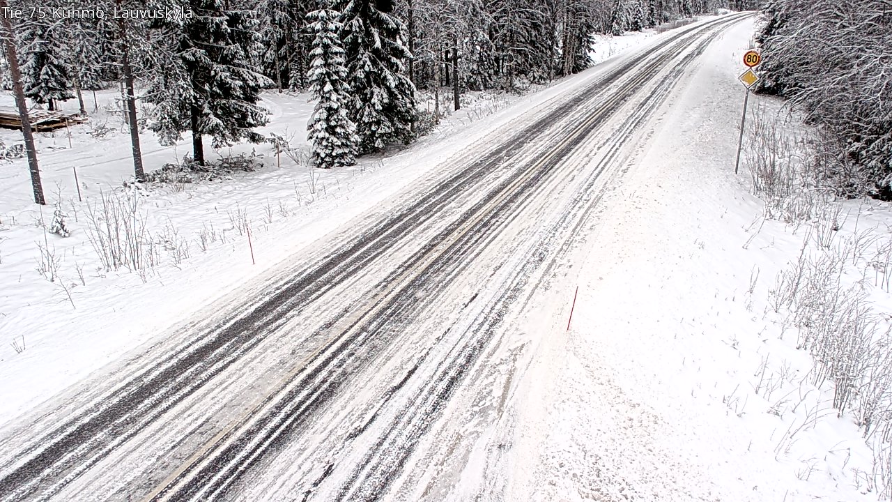 Weather Camera Image Väg 75 Kuhmo, Lauvuskylä, Kuhmo, Kainuu