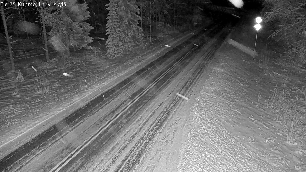 Weather Camera Image Väg 75 Kuhmo, Lauvuskylä, Kuhmo, Kainuu