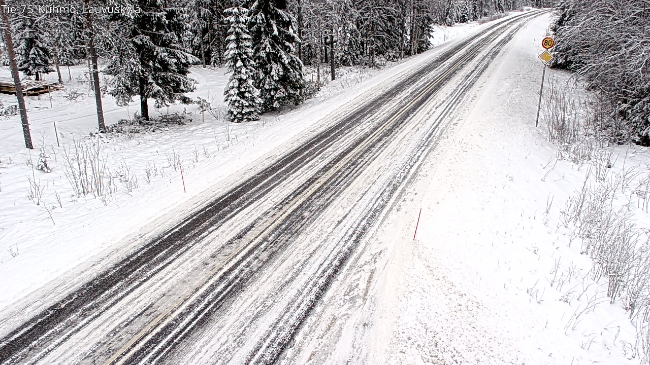 Weather Camera Image Väg 75 Kuhmo, Lauvuskylä, Kuhmo, Kainuu