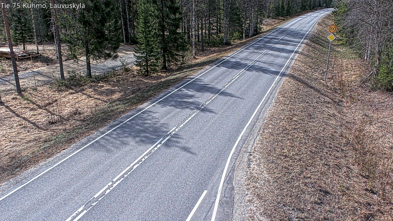 Weather Camera Image Väg 75 Kuhmo, Lauvuskylä, Kuhmo, Kainuu