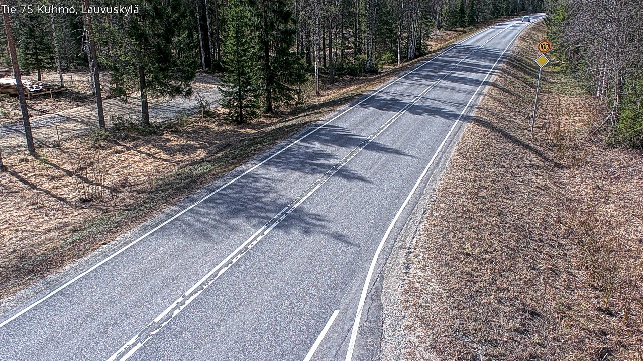 Weather Camera Image Väg 75 Kuhmo, Lauvuskylä, Kuhmo, Kainuu