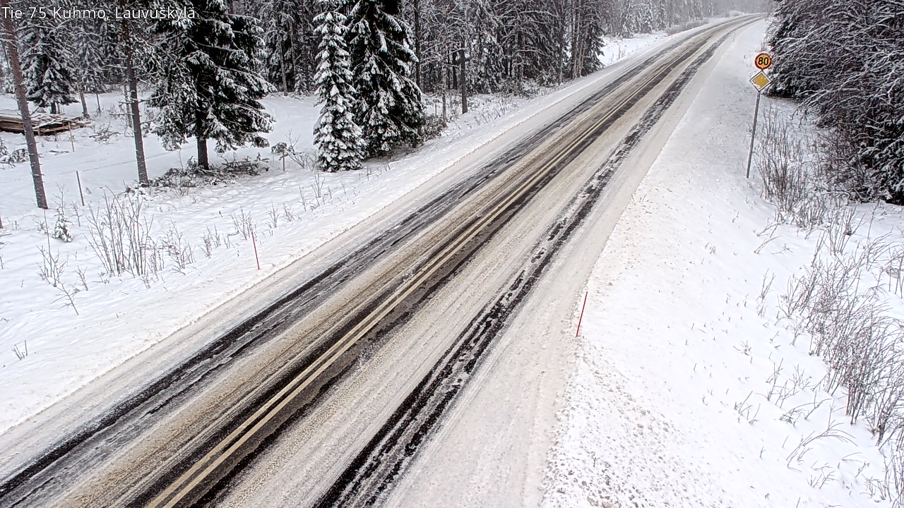 Weather Camera Image Väg 75 Kuhmo, Lauvuskylä, Kuhmo, Kainuu