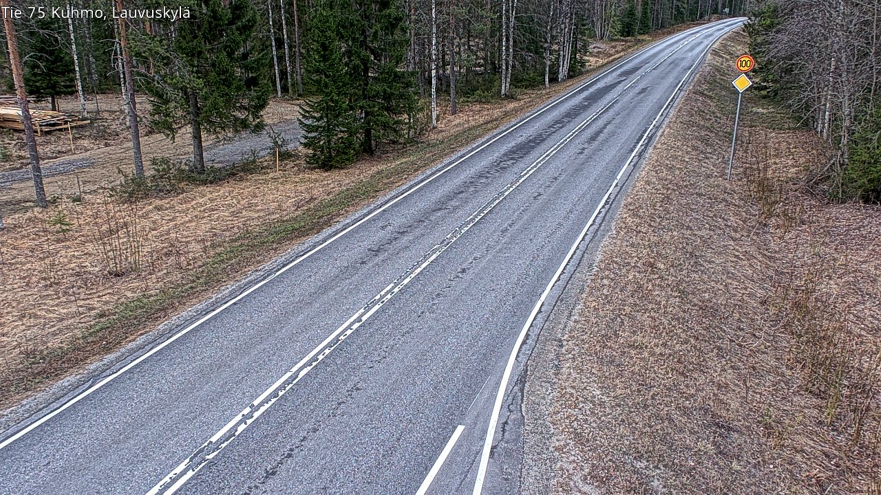Weather Camera Image Väg 75 Kuhmo, Lauvuskylä, Kuhmo, Kainuu