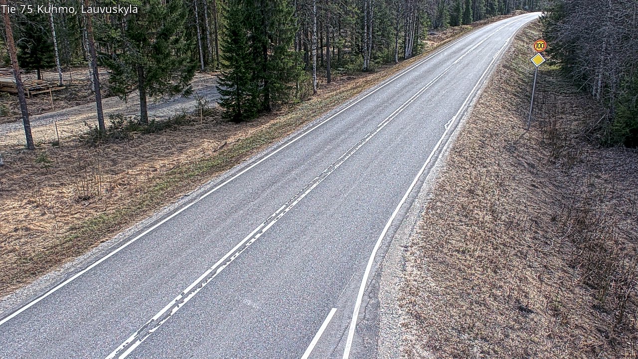 Weather Camera Image Väg 75 Kuhmo, Lauvuskylä, Kuhmo, Kainuu