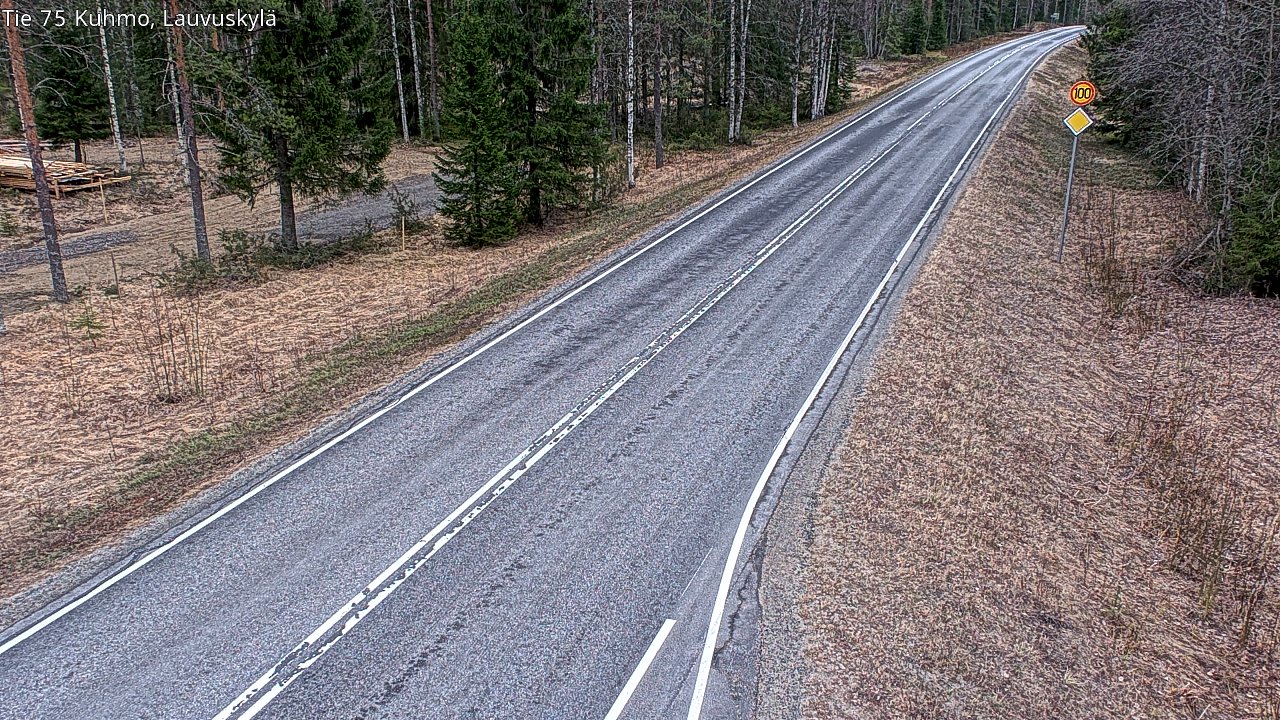 Weather Camera Image Väg 75 Kuhmo, Lauvuskylä, Kuhmo, Kainuu