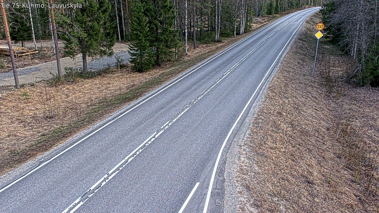 Weather Camera Image Väg 75 Kuhmo, Lauvuskylä, Kuhmo, Kainuu
