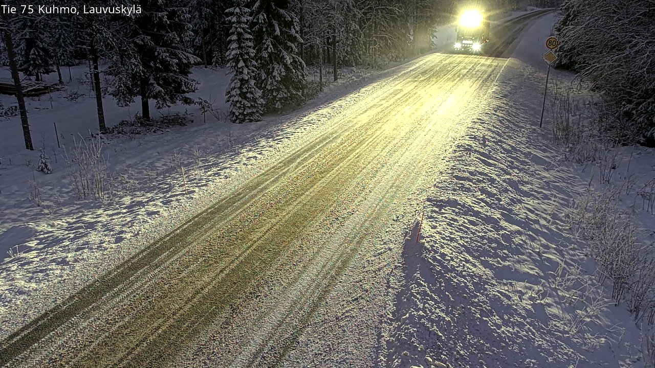 Weather Camera Image Väg 75 Kuhmo, Lauvuskylä, Kuhmo, Kainuu
