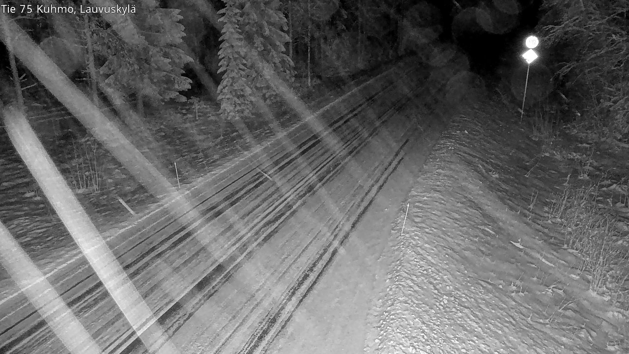 Weather Camera Image Väg 75 Kuhmo, Lauvuskylä, Kuhmo, Kainuu