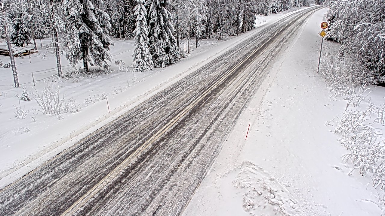 Weather Camera Image Väg 75 Kuhmo, Lauvuskylä, Kuhmo, Kainuu