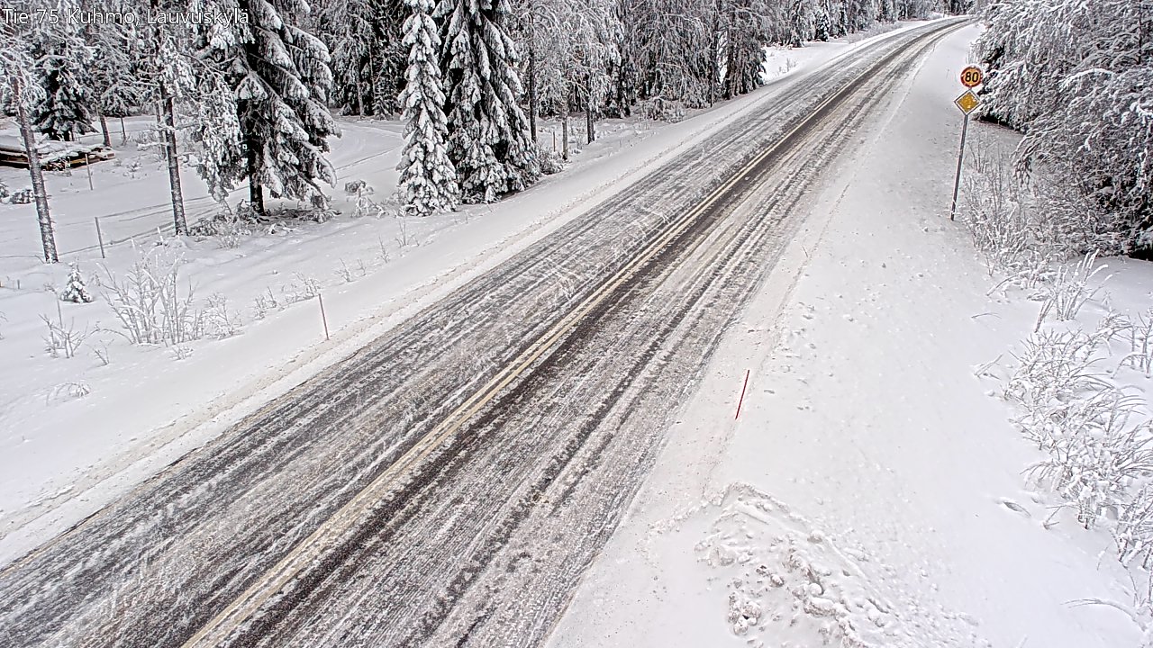 Weather Camera Image Väg 75 Kuhmo, Lauvuskylä, Kuhmo, Kainuu