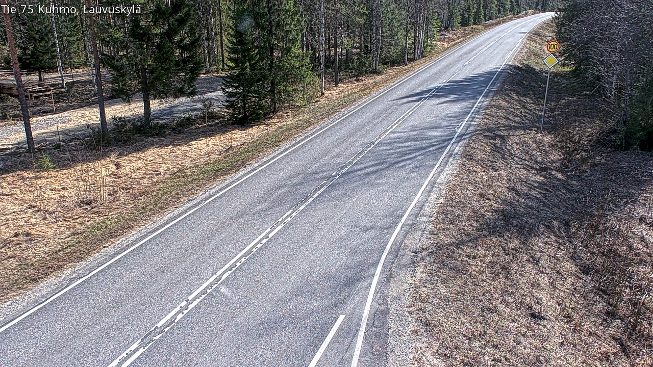 Weather Camera Image Väg 75 Kuhmo, Lauvuskylä, Kuhmo, Kainuu