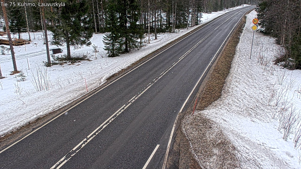 Weather Camera Image Road 75 Kuhmo, Lauvuskylä, Kuhmo, Kainuu