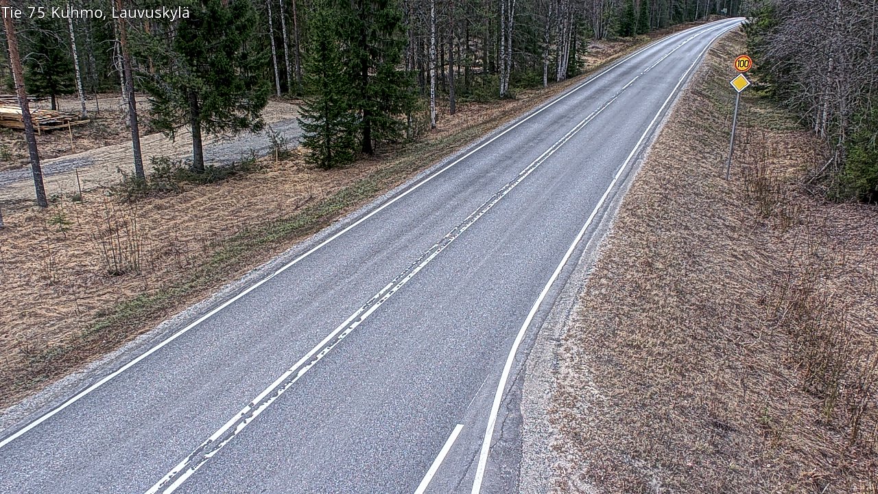 Weather Camera Image Väg 75 Kuhmo, Lauvuskylä, Kuhmo, Kainuu
