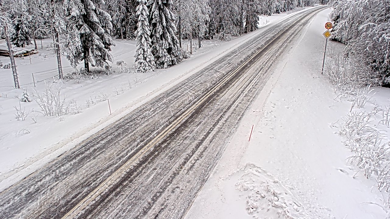 Weather Camera Image Väg 75 Kuhmo, Lauvuskylä, Kuhmo, Kainuu