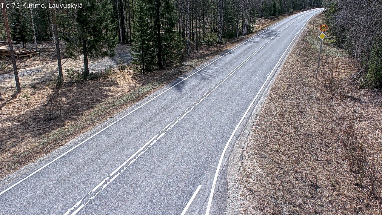 Weather Camera Image Väg 75 Kuhmo, Lauvuskylä, Kuhmo, Kainuu