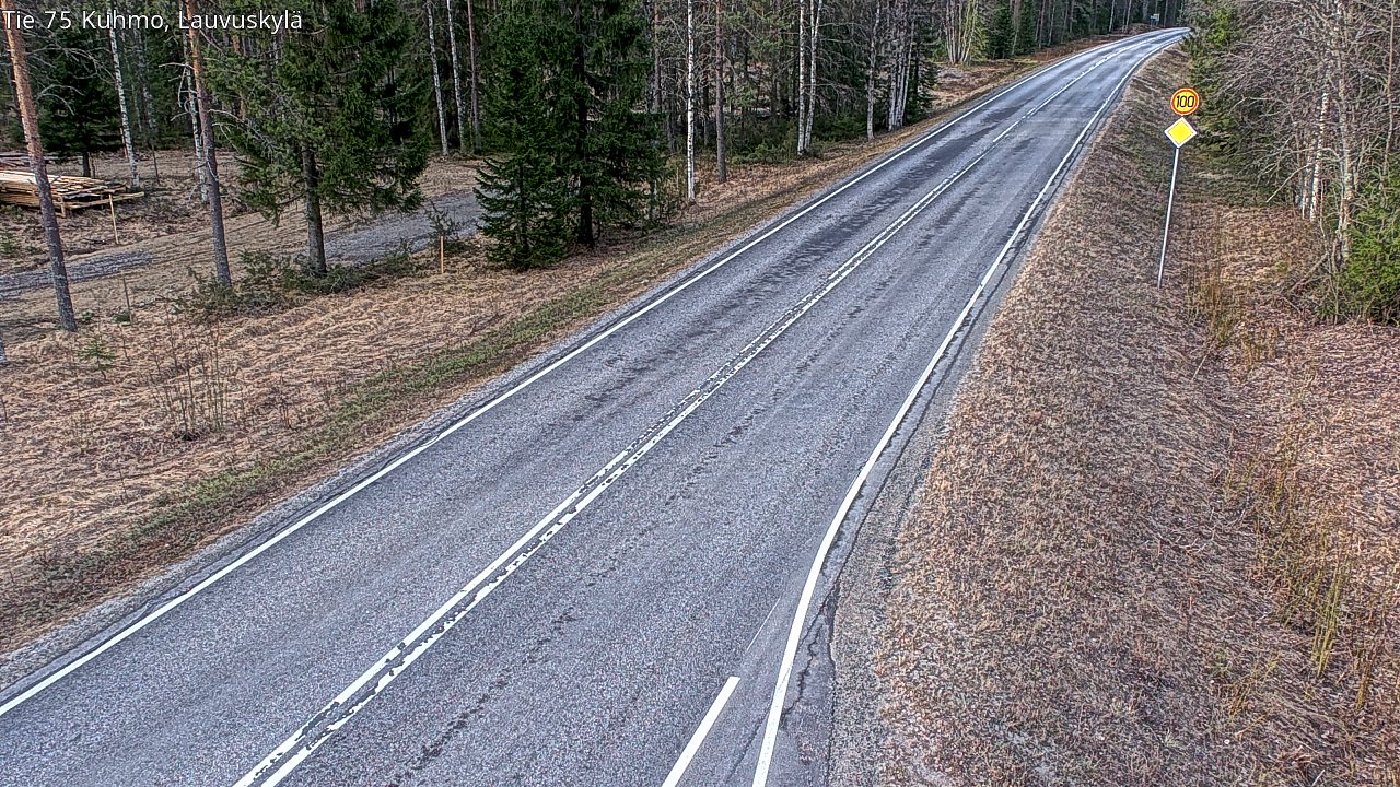 Weather Camera Image Väg 75 Kuhmo, Lauvuskylä, Kuhmo, Kainuu