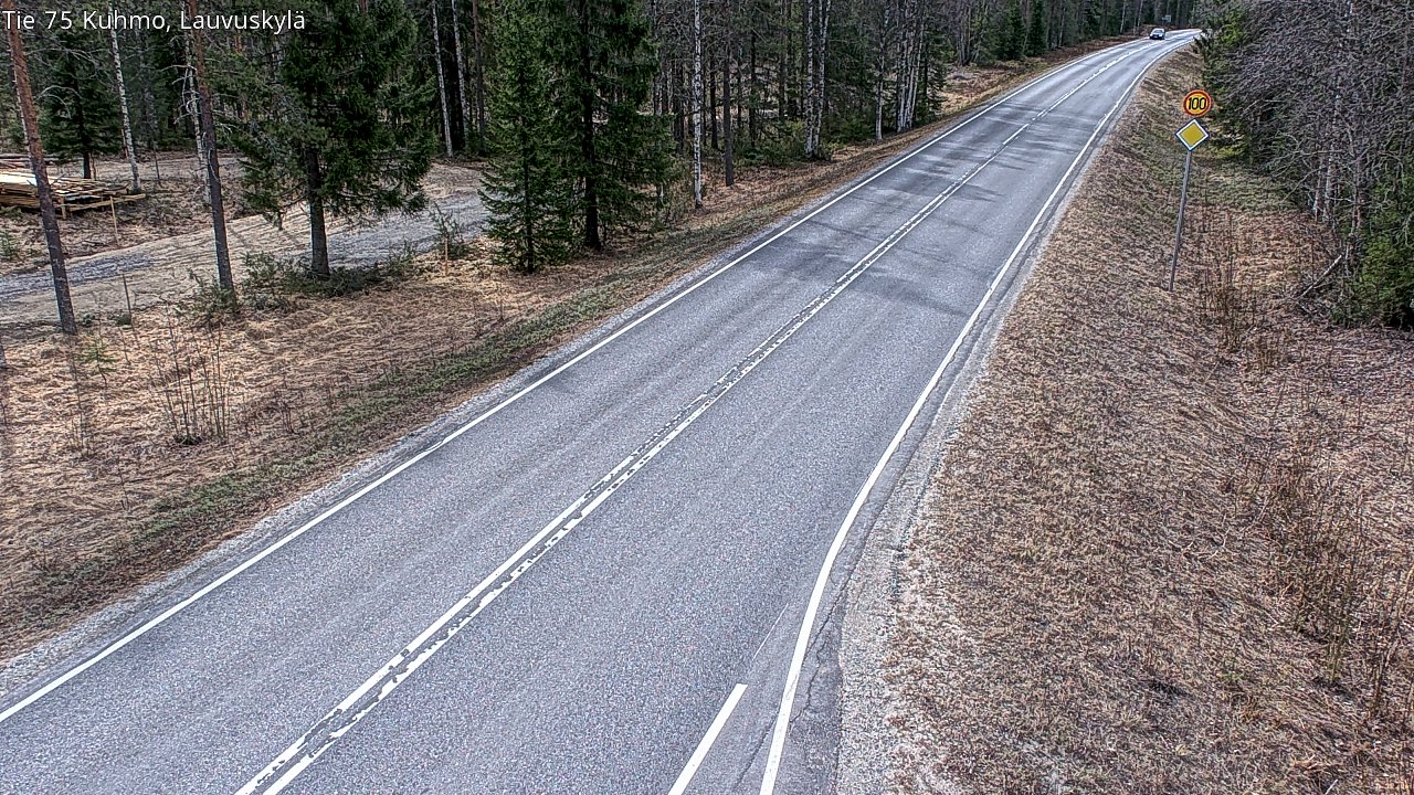 Weather Camera Image Väg 75 Kuhmo, Lauvuskylä, Kuhmo, Kainuu