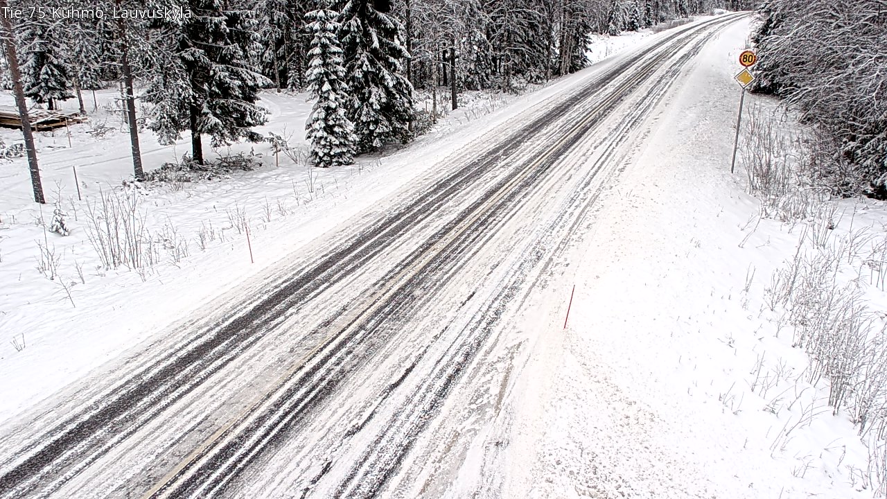 Weather Camera Image Väg 75 Kuhmo, Lauvuskylä, Kuhmo, Kainuu
